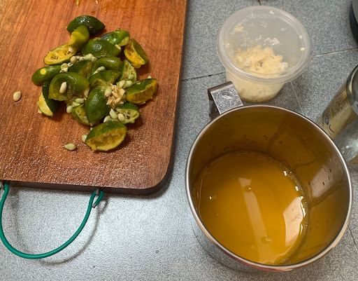Lime juice in a cup