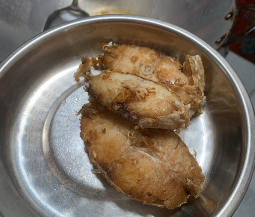 Fried fish on a plate
